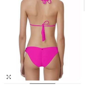 Hot pink Isla bikini bottom size L full coverage ruched style